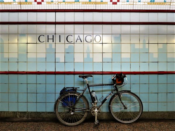 "L" stop and bike during a tour ride.