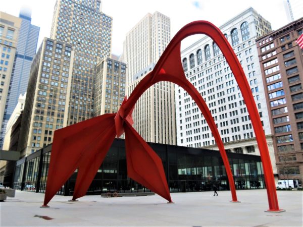 Alexander Calder sculpture downtown during a bike ride tour.
